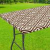 imageSmiry Rectangle Picnic Table Cloth Waterproof Elastic Fitted Outdoor Tablecloths for 6 Foot Tables Wipeable Flannel Backed Vinyl Table Cover for Camping Dining and Indoor 30quotx72quot GreyCoffee