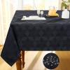 imageSmiry Rectangle Thanksgiving Tablecloth 52x70 Inch Fall Waterproof Damask Table Cloth Autumn Leaves Fabric Jacquard Table Covers for Harvest Parties and Holiday Dinner TurquoiseBlack