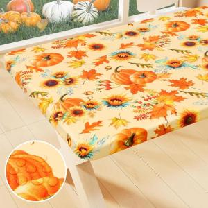 imageSmiry Rectangle Picnic Table Cloth Waterproof Elastic Fitted Outdoor Tablecloths for 6 Foot Tables Wipeable Flannel Backed Vinyl Table Cover for Camping Dining and Indoor 30quotx72quot GreyGold