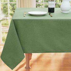 imageSmiry Rectangle Table Cloth Linen Textured Waterproof Spillproof AntiWrinkle Burlap Tablecloth Washable Decorative Fabric Table Cover for Dining Party Banquet 52 x 70 Inch Sage GreenOlive Green