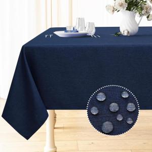 imageSmiry Rectangle Table Cloth Linen Textured Waterproof Spillproof AntiWrinkle Burlap Tablecloth Washable Decorative Fabric Table Cover for Dining Party Banquet 52 x 70 Inch Sage GreenNavy