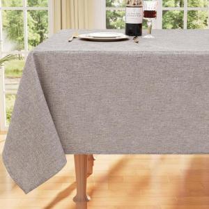 imageSmiry Rectangle Table Cloth Linen Textured Waterproof Spillproof AntiWrinkle Burlap Tablecloth Washable Decorative Fabric Table Cover for Dining Party Banquet 52 x 70 Inch Sage GreenCoffee