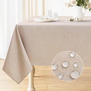imageSmiry Rectangle Table Cloth Linen Textured Waterproof Spillproof AntiWrinkle Burlap Tablecloth Washable Decorative Fabric Table Cover for Dining Party Banquet 52 x 70 Inch Sage GreenLinen