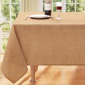 imageSmiry Rectangle Table Cloth Linen Textured Waterproof Spillproof AntiWrinkle Burlap Tablecloth Washable Decorative Fabric Table Cover for Dining Party Banquet 52 x 70 Inch Sage GreenAmber Bronze