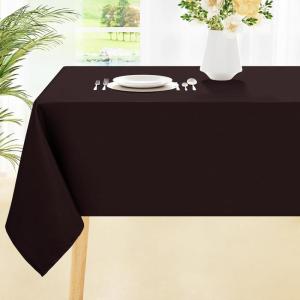 imageSmiry Rectangle Table Cloth Waterproof AntiScratch Polyester Tablecloth Decorative Washable Fabric Table Cover for Dining Buffet Parties and Outdoor 60x84 BlackCoffee