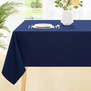 imageSmiry Round Table Cloth Waterproof AntiScratch Polyester Tablecloth Decorative Washable Fabric Table Cover for Dining Buffet Parties and Outdoor 60x60 BeigeNavy