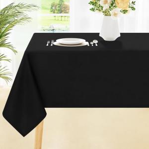 imageSmiry Round Table Cloth Waterproof AntiScratch Polyester Tablecloth Decorative Washable Fabric Table Cover for Dining Buffet Parties and Outdoor 60x60 BeigeBlack