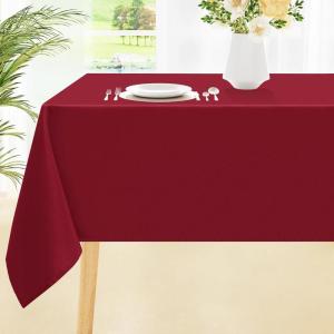imageSmiry Round Table Cloth Waterproof AntiScratch Polyester Tablecloth Decorative Washable Fabric Table Cover for Dining Buffet Parties and Outdoor 60x60 BeigeWine Red