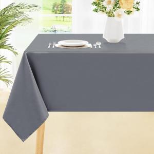 imageSmiry Round Table Cloth Waterproof AntiScratch Polyester Tablecloth Decorative Washable Fabric Table Cover for Dining Buffet Parties and Outdoor 60x60 BeigeGrey