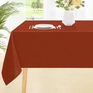 imageSmiry Round Table Cloth Waterproof AntiScratch Polyester Tablecloth Decorative Washable Fabric Table Cover for Dining Buffet Parties and Outdoor 60x60 BeigeRust