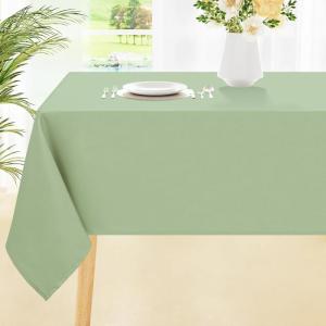 imageSmiry Round Table Cloth Waterproof AntiScratch Polyester Tablecloth Decorative Washable Fabric Table Cover for Dining Buffet Parties and Outdoor 60x60 BeigeSage Green