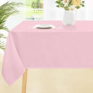 imageSmiry Round Table Cloth Waterproof AntiScratch Polyester Tablecloth Decorative Washable Fabric Table Cover for Dining Buffet Parties and Outdoor 60x60 BeigePink