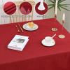 imageSmiry Rectangle Faux Linen Table Cloth Waterproof Burlap Fabric Tablecloth Washable Decorative Farmhouse Table Covers for Kitchen Dining Parties 60x84 Red