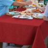 imageSmiry Rectangle Faux Linen Table Cloth Waterproof Burlap Fabric Tablecloth Washable Decorative Farmhouse Table Covers for Kitchen Dining Parties 60x84 Red