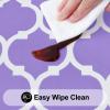 imageSmiry Rectangle Table Cloth Waterproof Vinyl Tablecloth with Flannel Backing for Rectangle Tables Wipeable Spillproof Plastic Tablecloths for Dining Camping Indoor and Outdoor 60quotx84quot BlackLavender