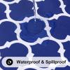 imageSmiry Rectangle Table Cloth Waterproof Vinyl Tablecloth with Flannel Backing for Rectangle Tables Wipeable Spillproof Plastic Tablecloths for Dining Camping Indoor and Outdoor 60quotx84quot BlackNavy Blue