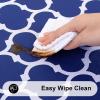 imageSmiry Rectangle Table Cloth Waterproof Vinyl Tablecloth with Flannel Backing for Rectangle Tables Wipeable Spillproof Plastic Tablecloths for Dining Camping Indoor and Outdoor 60quotx84quot BlackNavy Blue