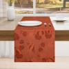 imageSmiry Thanksgiving Table Runner 13x72 Inch Waterproof Fabric Damask Table Runner for Harvest Parties and Holidays TerracottaPumpkin