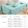 imageSmiry Thanksgiving Tablecloth 60x84 Inch Fall Waterproof Damask Table Cloth for Rectangle Table Autumn Leaves Fabric Jacquard Table Covers for Harvest Parties and Holiday Dinner BeigeTurquoise