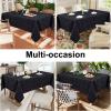 imageSmiry Thanksgiving Tablecloth 60x84 Inch Fall Waterproof Damask Table Cloth for Rectangle Table Autumn Leaves Fabric Jacquard Table Covers for Harvest Parties and Holiday Dinner BeigeBlack