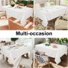 imageSmiry Thanksgiving Tablecloth 60x84 Inch Fall Waterproof Damask Table Cloth for Rectangle Table Autumn Leaves Fabric Jacquard Table Covers for Harvest Parties and Holiday Dinner BeigeBeige