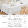 imageSmiry Thanksgiving Tablecloth 60x84 Inch Fall Waterproof Damask Table Cloth for Rectangle Table Autumn Leaves Fabric Jacquard Table Covers for Harvest Parties and Holiday Dinner BeigeBeige