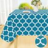 imageSmiry Rectangle Table Cloth Waterproof Vinyl Tablecloth with Flannel Backing for Rectangle Tables Wipeable Spillproof Plastic Tablecloths for Dining Camping Indoor and Outdoor 60quotx84quot BlackTeal