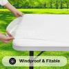 imageSmiry Rectangle Picnic Tablecloth Waterproof Elastic Fitted Table Covers for 6 Foot Tables Wipeable Vinyl Tablecloths for Camping Indoor Outdoor Clear 30x72 Inches