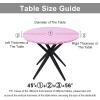 imageSmiry Round Picnic Tablecloth Waterproof Elastic Fitted Table Covers for 36quot  44quot Tables Wipeable Flannel Backed Vinyl Tablecloths for Camping Indoor Outdoor Grey ampamp WhitePink  White