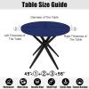 imageSmiry Round Picnic Tablecloth Waterproof Elastic Fitted Table Covers for 36quot  44quot Tables Wipeable Flannel Backed Vinyl Tablecloths for Camping Indoor Outdoor Grey ampamp WhiteNavy