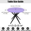 imageSmiry Round Picnic Tablecloth Waterproof Elastic Fitted Table Covers for 36quot  44quot Tables Wipeable Flannel Backed Vinyl Tablecloths for Camping Indoor Outdoor Grey ampamp WhiteLavender  White