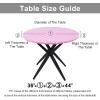 imageSmiry Round Picnic Tablecloth Waterproof Elastic Fitted Table Covers for 36quot  44quot Tables Wipeable Flannel Backed Vinyl Tablecloths for Camping Indoor Outdoor Grey ampamp WhitePink  White