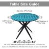imageSmiry Round Picnic Tablecloth Waterproof Elastic Fitted Table Covers for 36quot  44quot Tables Wipeable Flannel Backed Vinyl Tablecloths for Camping Indoor Outdoor Grey ampamp WhiteTurquoise  White