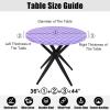 imageSmiry Round Picnic Tablecloth Waterproof Elastic Fitted Table Covers for 36quot  44quot Tables Wipeable Flannel Backed Vinyl Tablecloths for Camping Indoor Outdoor Grey ampamp WhiteLavender  White