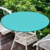 imageSmiry Round Picnic Tablecloth Waterproof Elastic Fitted Table Covers for 36quot  44quot Tables Wipeable Flannel Backed Vinyl Tablecloths for Camping Indoor Outdoor Grey ampamp WhiteTeal
