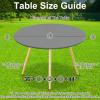 imageSmiry Round Picnic Tablecloth Waterproof Elastic Fitted Table Covers for 36quot  44quot Tables Wipeable Flannel Backed Vinyl Tablecloths for Camping Indoor Outdoor Grey ampamp WhiteGrey