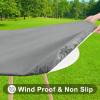 imageSmiry Round Picnic Tablecloth Waterproof Elastic Fitted Table Covers for 36quot  44quot Tables Wipeable Flannel Backed Vinyl Tablecloths for Camping Indoor Outdoor Grey ampamp WhiteGrey