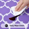 imageSmiry Round Picnic Tablecloth Waterproof Elastic Fitted Table Covers for 36quot  44quot Tables Wipeable Flannel Backed Vinyl Tablecloths for Camping Indoor Outdoor Grey ampamp WhiteLavender  White