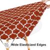 imageSmiry Round Picnic Tablecloth Waterproof Elastic Fitted Table Covers for 36quot  44quot Tables Wipeable Flannel Backed Vinyl Tablecloths for Camping Indoor Outdoor Grey ampamp WhiteRust  White