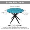 imageSmiry Round Picnic Tablecloth Waterproof Elastic Fitted Table Covers for 36quot  44quot Tables Wipeable Flannel Backed Vinyl Tablecloths for Camping Indoor Outdoor Grey ampamp WhiteTurquoise  White