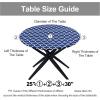 imageSmiry Round Picnic Tablecloth Waterproof Elastic Fitted Table Covers for 36quot  44quot Tables Wipeable Flannel Backed Vinyl Tablecloths for Camping Indoor Outdoor Grey ampamp WhiteNavy  White