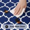 imageSmiry Round Picnic Tablecloth Waterproof Elastic Fitted Table Covers for 36quot  44quot Tables Wipeable Flannel Backed Vinyl Tablecloths for Camping Indoor Outdoor Grey ampamp WhiteNavy  White