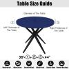 imageSmiry Round Picnic Tablecloth Waterproof Elastic Fitted Table Covers for 36quot  44quot Tables Wipeable Flannel Backed Vinyl Tablecloths for Camping Indoor Outdoor Grey ampamp WhiteNavy