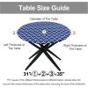 imageSmiry Round Picnic Tablecloth Waterproof Elastic Fitted Table Covers for 36quot  44quot Tables Wipeable Flannel Backed Vinyl Tablecloths for Camping Indoor Outdoor Grey ampamp WhiteNavy  White