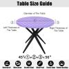 imageSmiry Round Picnic Tablecloth Waterproof Elastic Fitted Table Covers for 36quot  44quot Tables Wipeable Flannel Backed Vinyl Tablecloths for Camping Indoor Outdoor Grey ampamp WhiteLavender  White