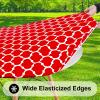 imageSmiry Round Picnic Tablecloth Waterproof Elastic Fitted Table Covers for 36quot  44quot Tables Wipeable Flannel Backed Vinyl Tablecloths for Camping Indoor Outdoor Grey ampamp WhiteRed  White