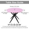 imageSmiry Round Picnic Tablecloth Waterproof Elastic Fitted Table Covers for 36quot  44quot Tables Wipeable Flannel Backed Vinyl Tablecloths for Camping Indoor Outdoor Grey ampamp WhitePink  White