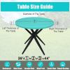 imageSmiry Round Picnic Tablecloth Waterproof Elastic Fitted Table Covers for 36quot  44quot Tables Wipeable Flannel Backed Vinyl Tablecloths for Camping Indoor Outdoor Grey ampamp WhiteTeal