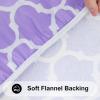 imageSmiry Round Picnic Tablecloth Waterproof Elastic Fitted Table Covers for 36quot  44quot Tables Wipeable Flannel Backed Vinyl Tablecloths for Camping Indoor Outdoor Grey ampamp WhiteLavender  White