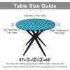 imageSmiry Round Picnic Tablecloth Waterproof Elastic Fitted Table Covers for 36quot  44quot Tables Wipeable Flannel Backed Vinyl Tablecloths for Camping Indoor Outdoor Grey ampamp WhiteTurquoise  White